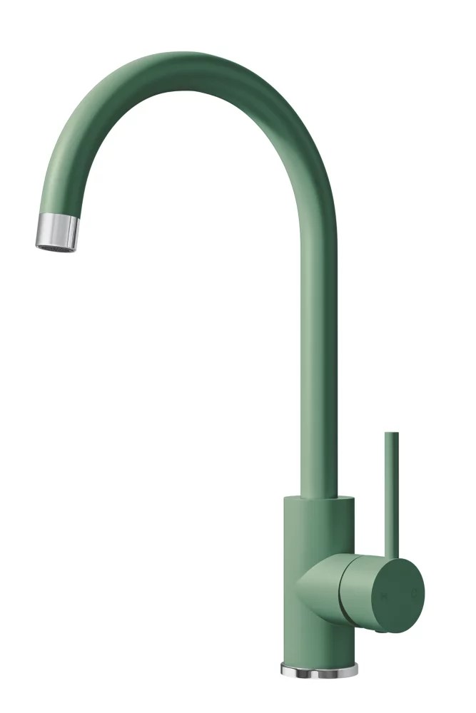 ETAL Sorrento Single Lever Kitchen Mixer Tap Sage Green Screwfix