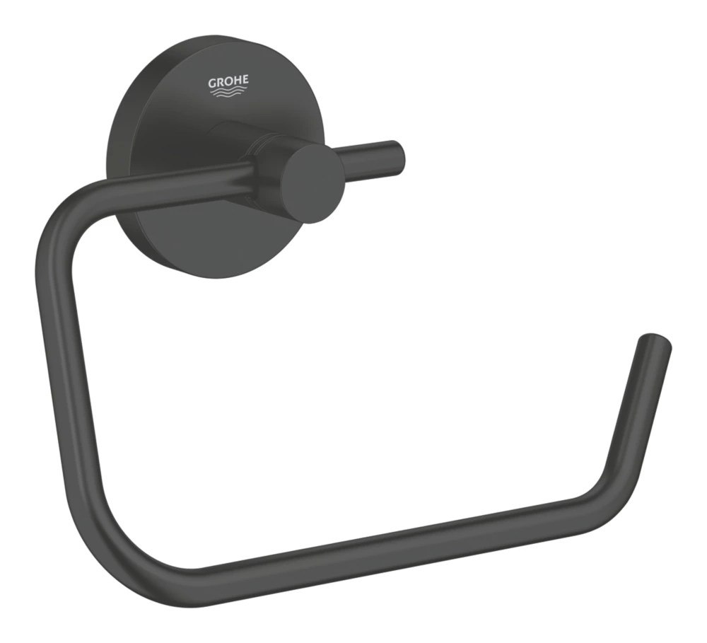Grohe QuickFix Start Toilet Roll Holder Matt Black Screwfix