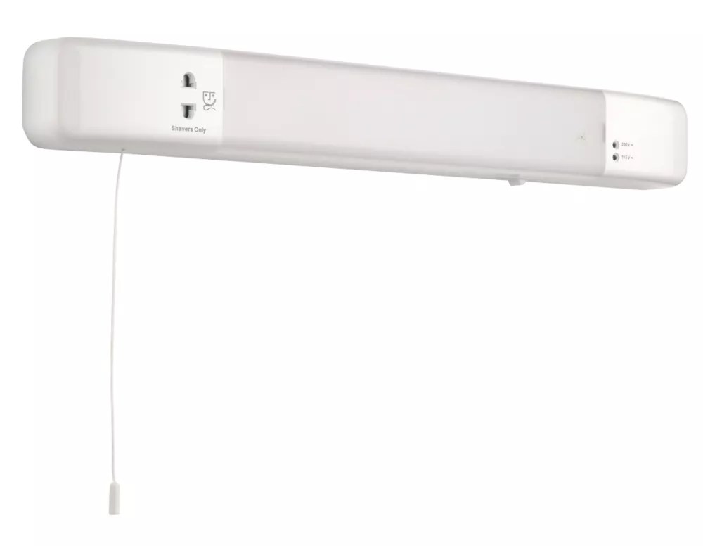 LAP Dual Voltage LED Shaver Light Gloss White 7W 480lm Screwfix