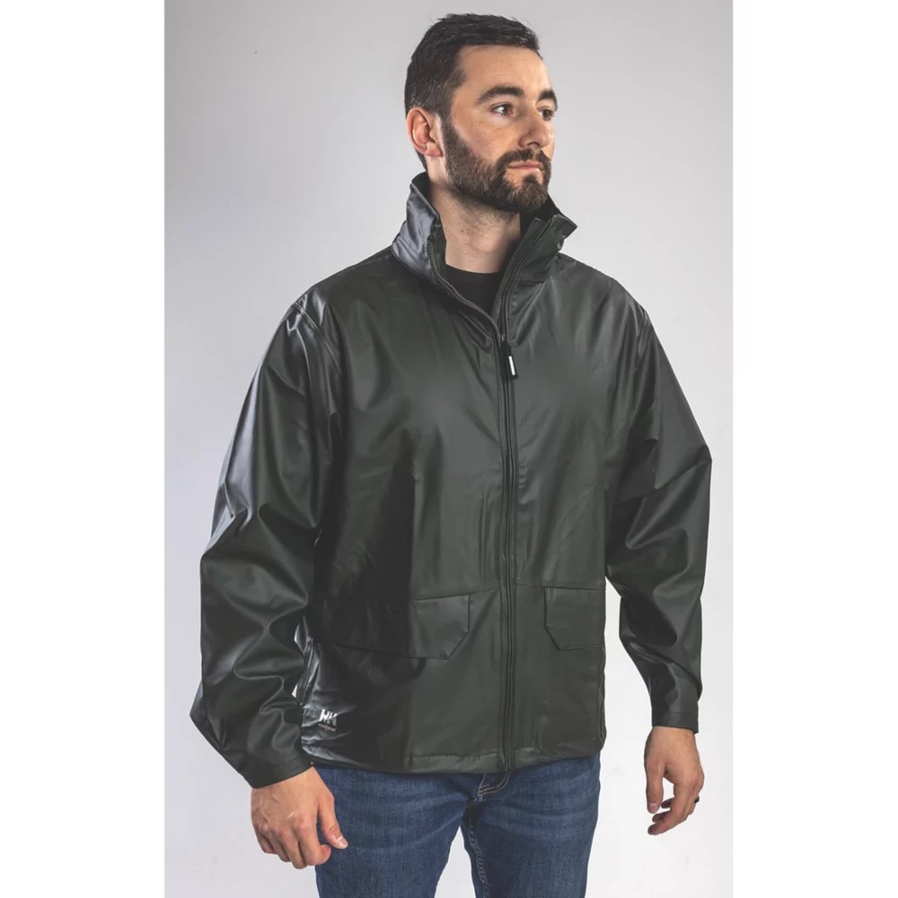 Helly Hansen Voss Waterproof Jacket Dark Green X Large Size 46" Chest Screwfix