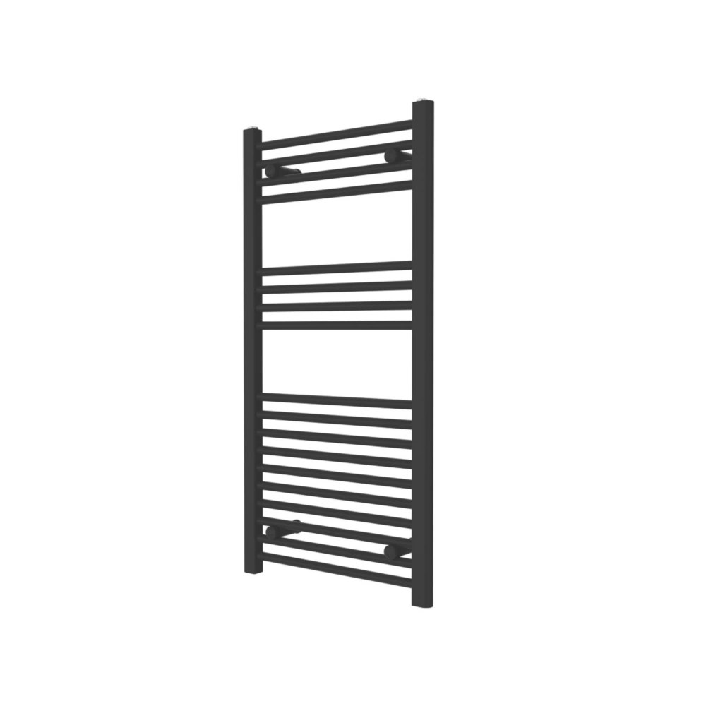 Flomasta 1000mm x 500mm 1522BTU Black Flat Towel Radiator Screwfix