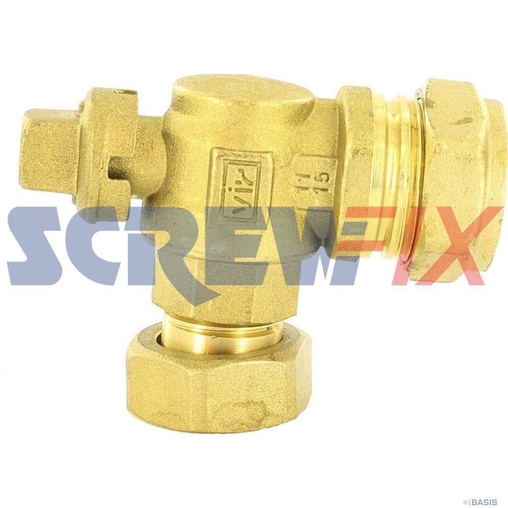 Vokera 7100 3/4" Flow/Return Valve 90 Deg Screwfix