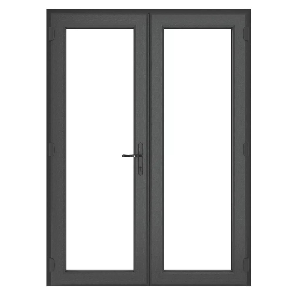 Crystal Anthracite Grey TripleGlazed uPVC French Door Set 2090mm x