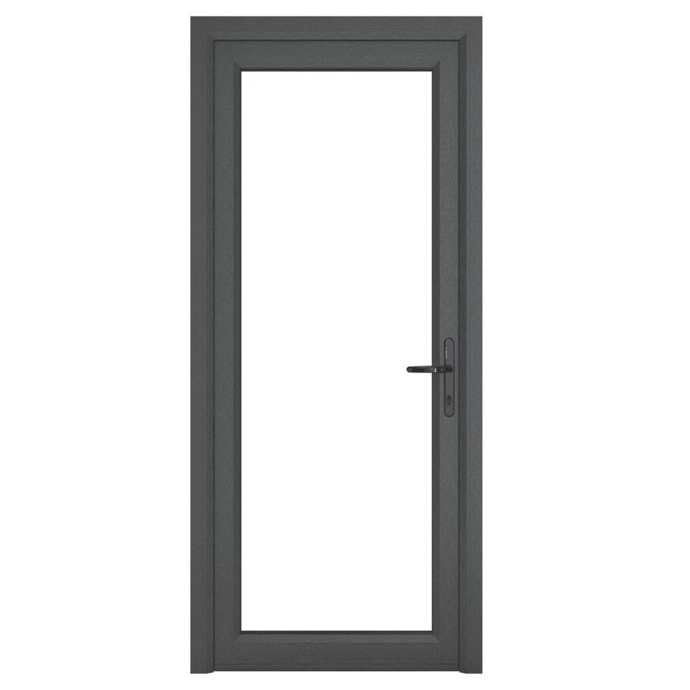 Crystal Fully Glazed 1Clear Light LeftHanded Anthracite Grey uPVC