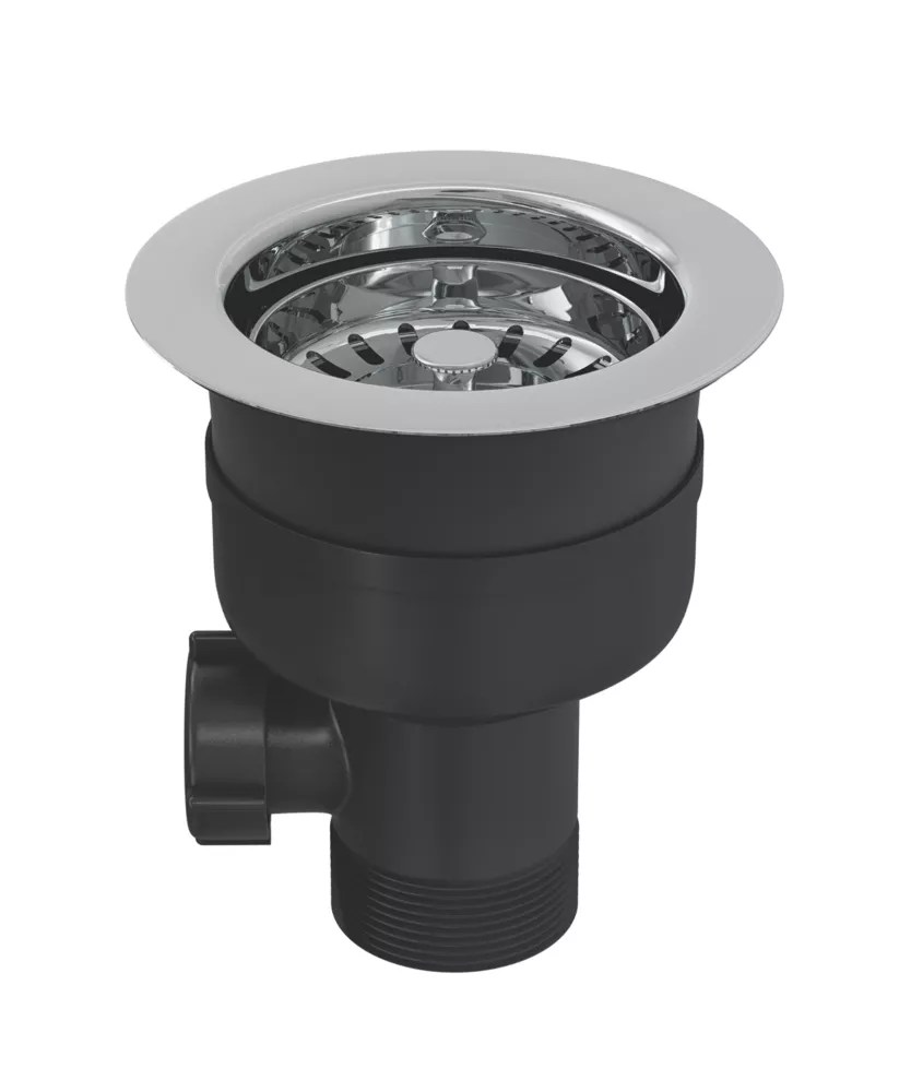 ETAL Top Fit Kitchen Sink Waste & Overflow Chrome 90mm Screwfix