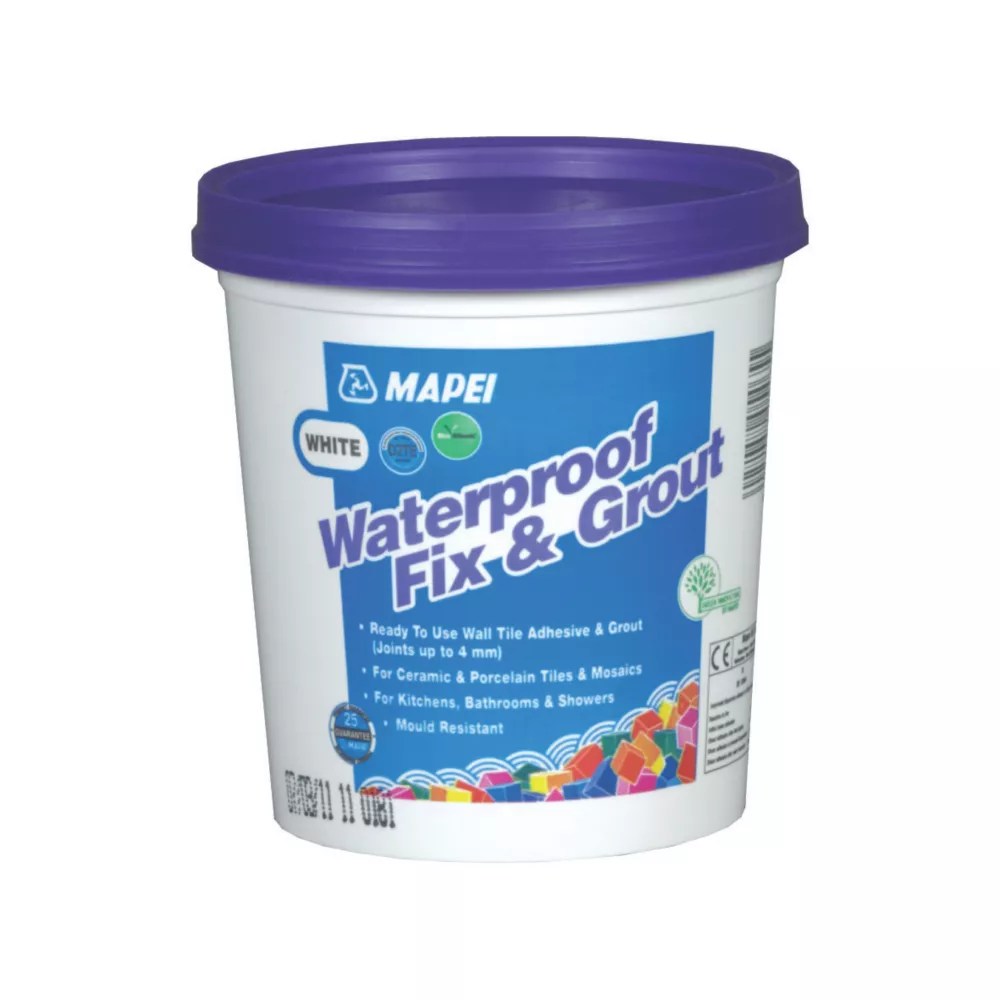 Mapei Wall Waterproof Fix & Grout White 1.5kg Screwfix