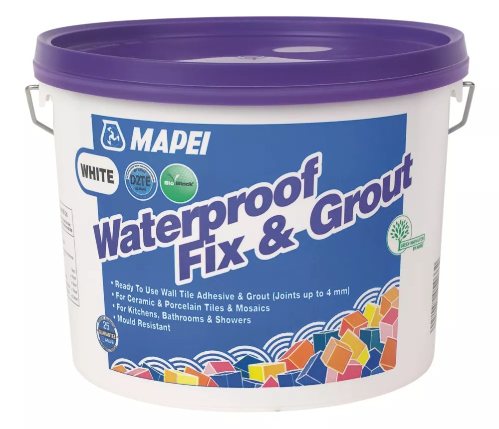 Mapei Wall Waterproof Fix & Grout White 7.5kg Screwfix