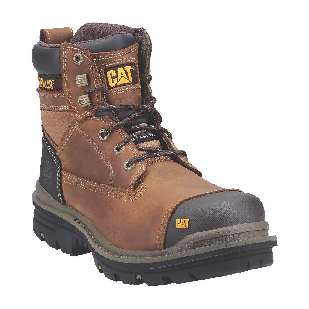CAT Gravel Size 12 Beige WaterResistant Steel Toe Cap Safety Boots Screwfix