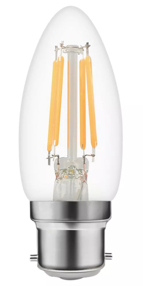 LAP B22 Candle LED Virtual Filament Light Bulb 470lm 3.4W Screwfix