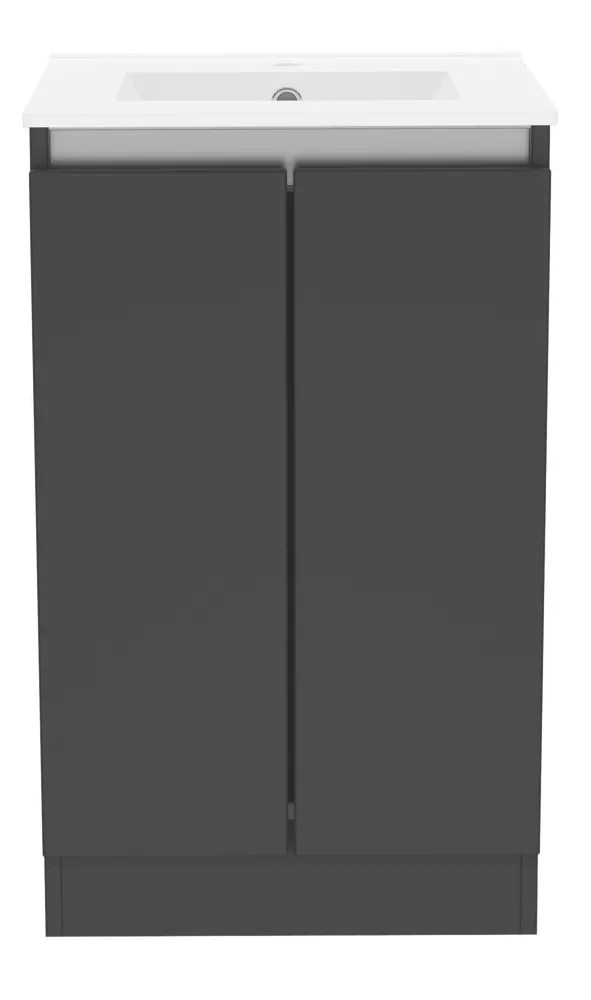 Newland Double Door Floor Standing Vanity Unit with Basin Matt Midnight