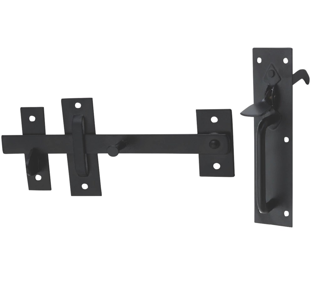 Hardware Solutions Suffolk Gate Latch Kit Black Screwfix