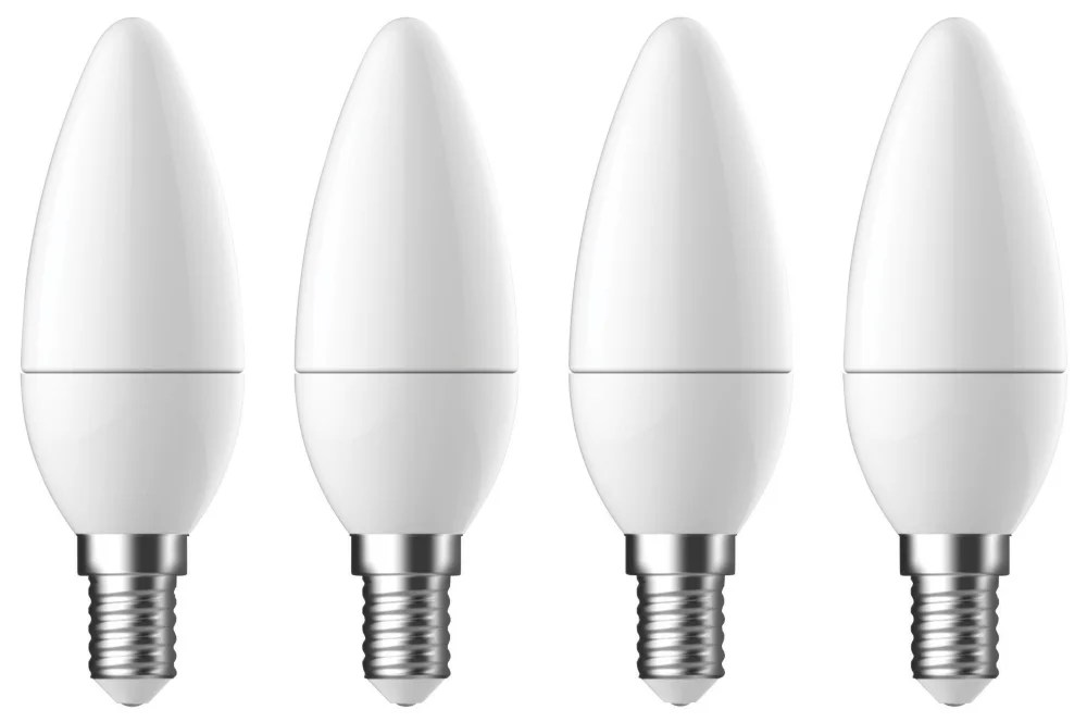 LAP E14 Candle LED Light Bulb 470lm 4.2W 4 Pack Screwfix