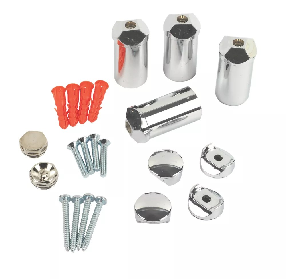 Kudox 30mm x 70mm Chrome Radiator Bracket Kit Screwfix