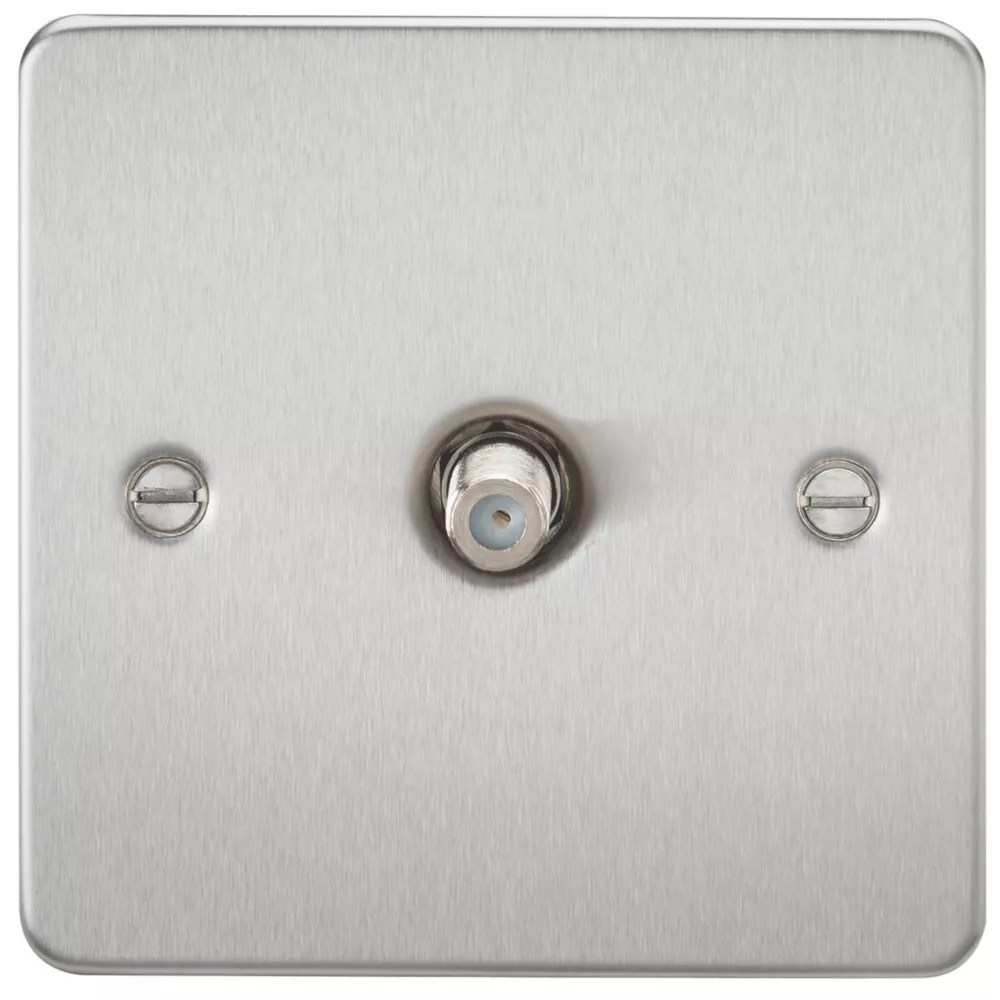 Knightsbridge FP0150BC 1Gang FType Satellite Socket Brushed Chrome