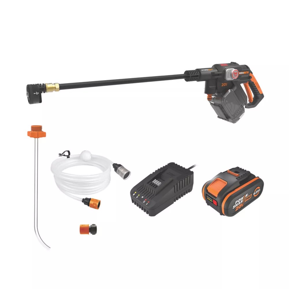 Worx WG633E Nitro BL Hydroshot 56bar 20V 1 x 4.0Ah Lithium PowerShare Brushless Cordless High