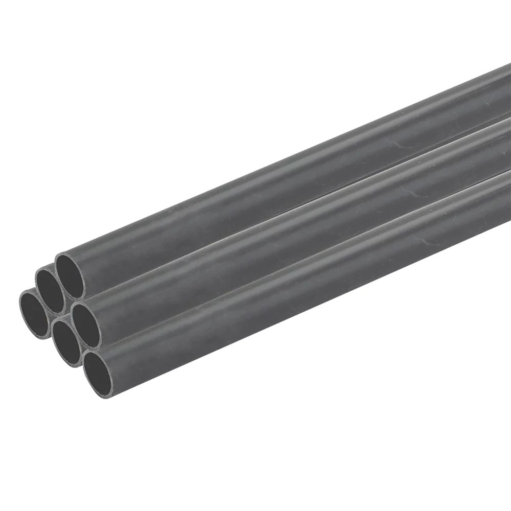 Deta TTE Round uPVC Black Conduit 20mm x 2m 20 Pack Screwfix