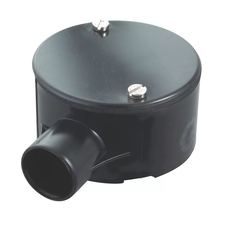 Tower 1 Way 20mm Terminal Box Black Screwfix