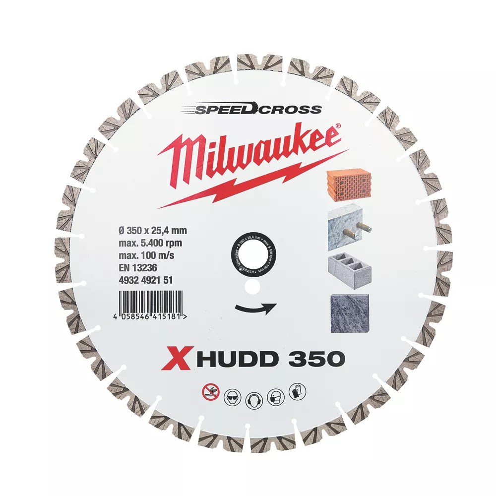 Milwaukee Premium Speedcross XHUDD MultiMaterial Diamond Blade 350mm x