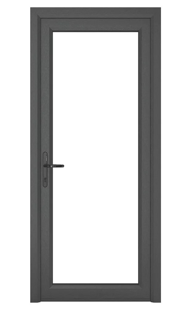 Crystal Fully Glazed 1Clear Light RightHanded Anthracite Grey uPVC