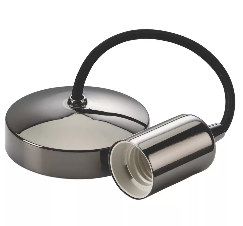 Knightsbridge Contemporary Pendant Black Nickel Screwfix