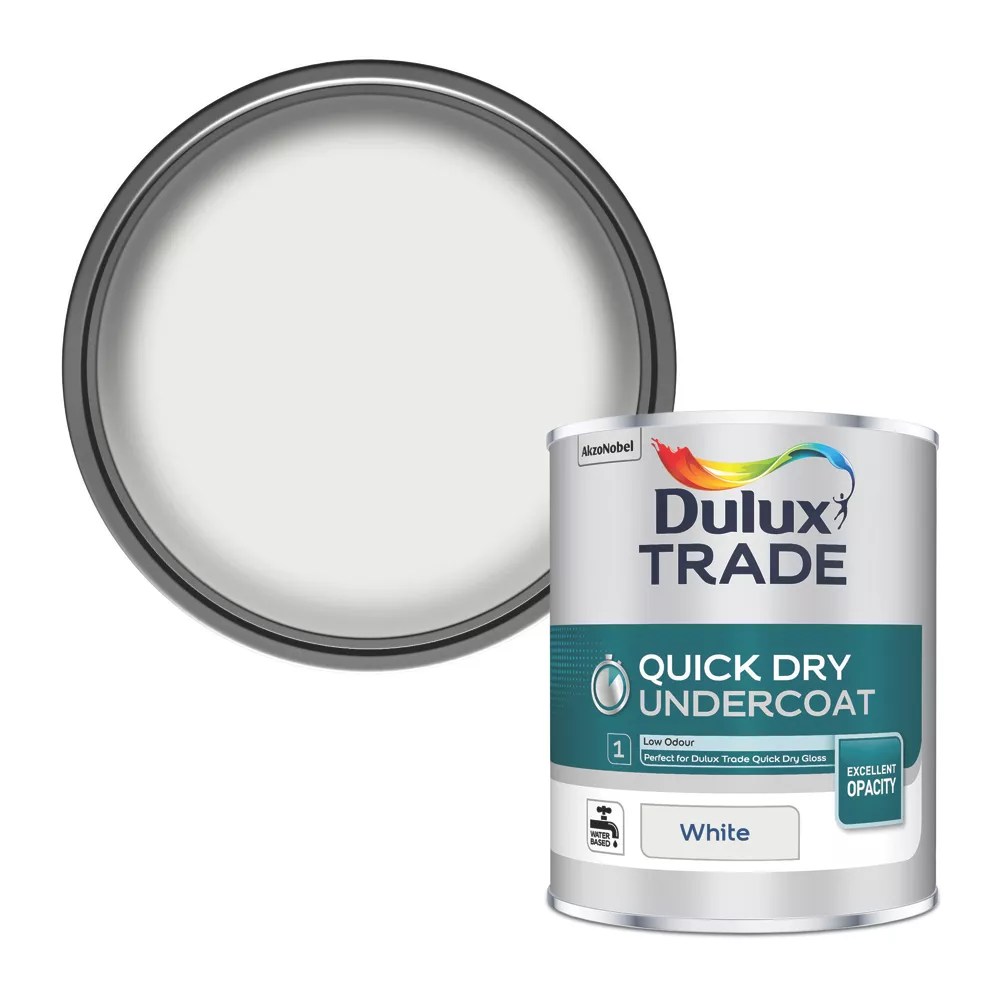 Dulux Trade QuickDry 1Ltr White Matt Interior Wood & Metal Undercoat
