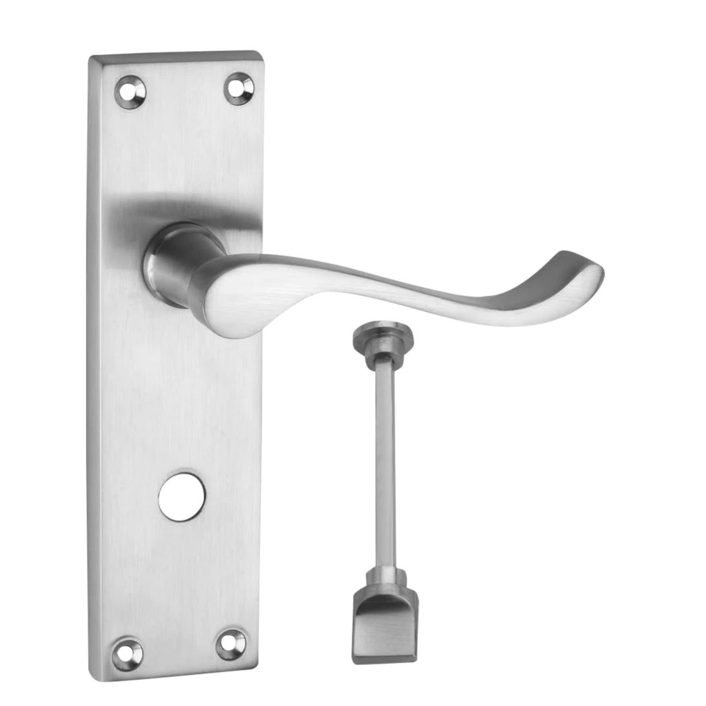 Smith & Locke Fire Rated WC Door Handles Pair Satin Chrome Screwfix