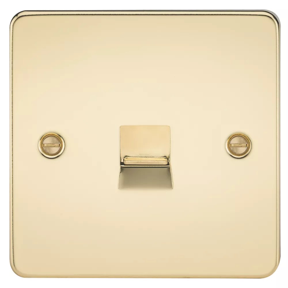 Knightsbridge 1Gang Master Telephone Socket Polished Brass Screwfix