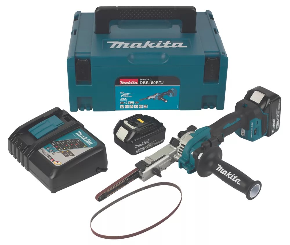 Makita DBS180RTJ 3/8" 18V 2 x 5.0Ah LiIon LXT Brushless Cordless Belt
