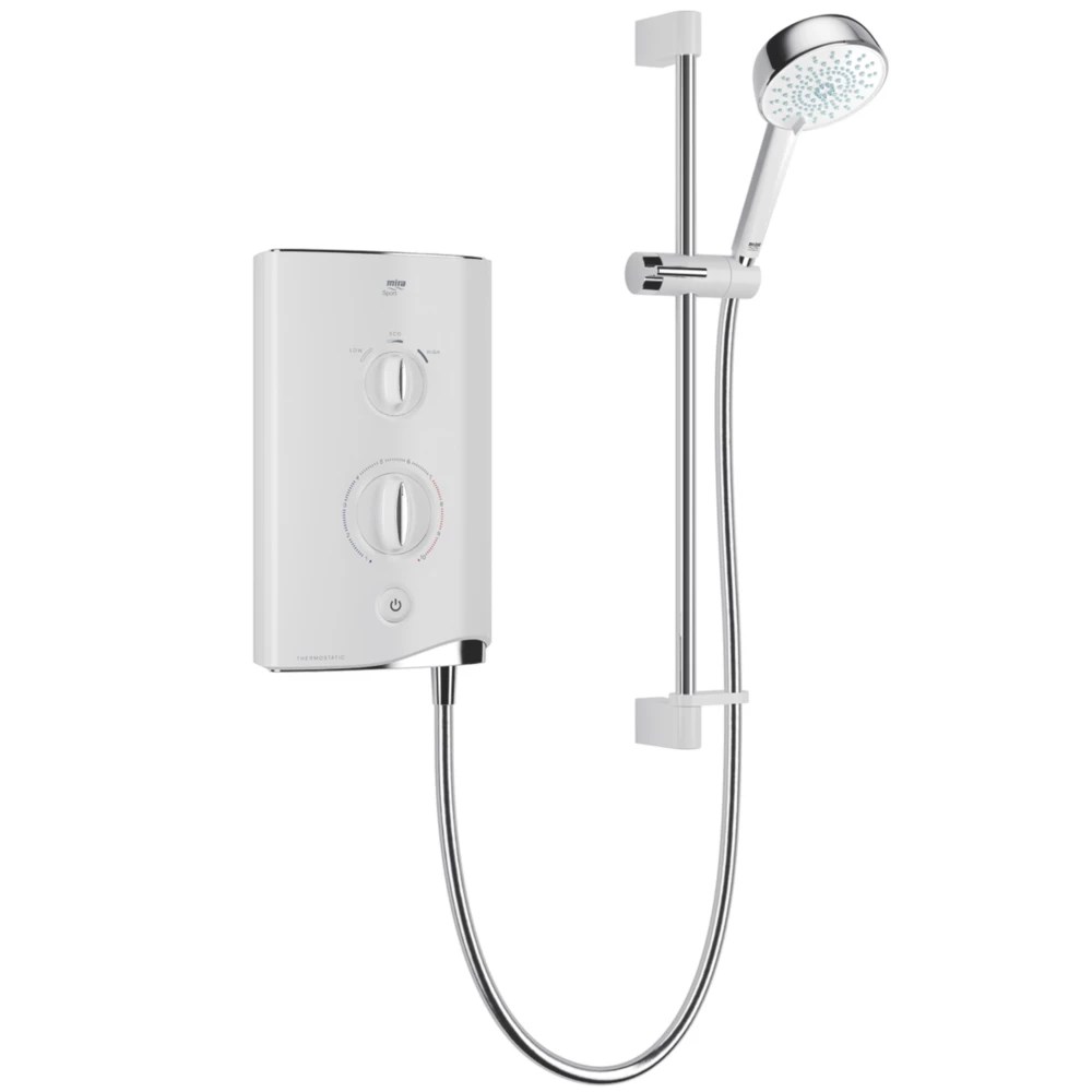 Mira Sport White / Chrome 9kW Thermostatic Electric Shower Screwfix