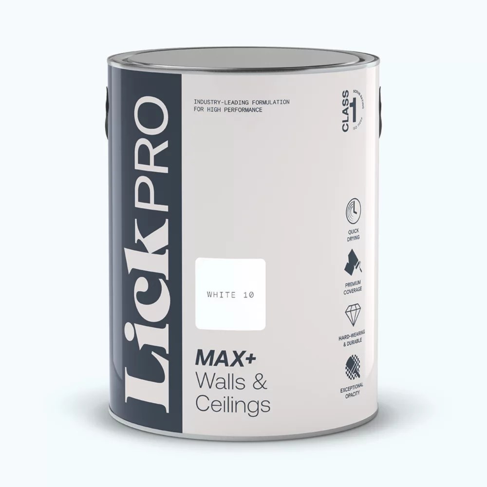 LickPro Max+ 5Ltr White 10 Matt Emulsion Paint Screwfix