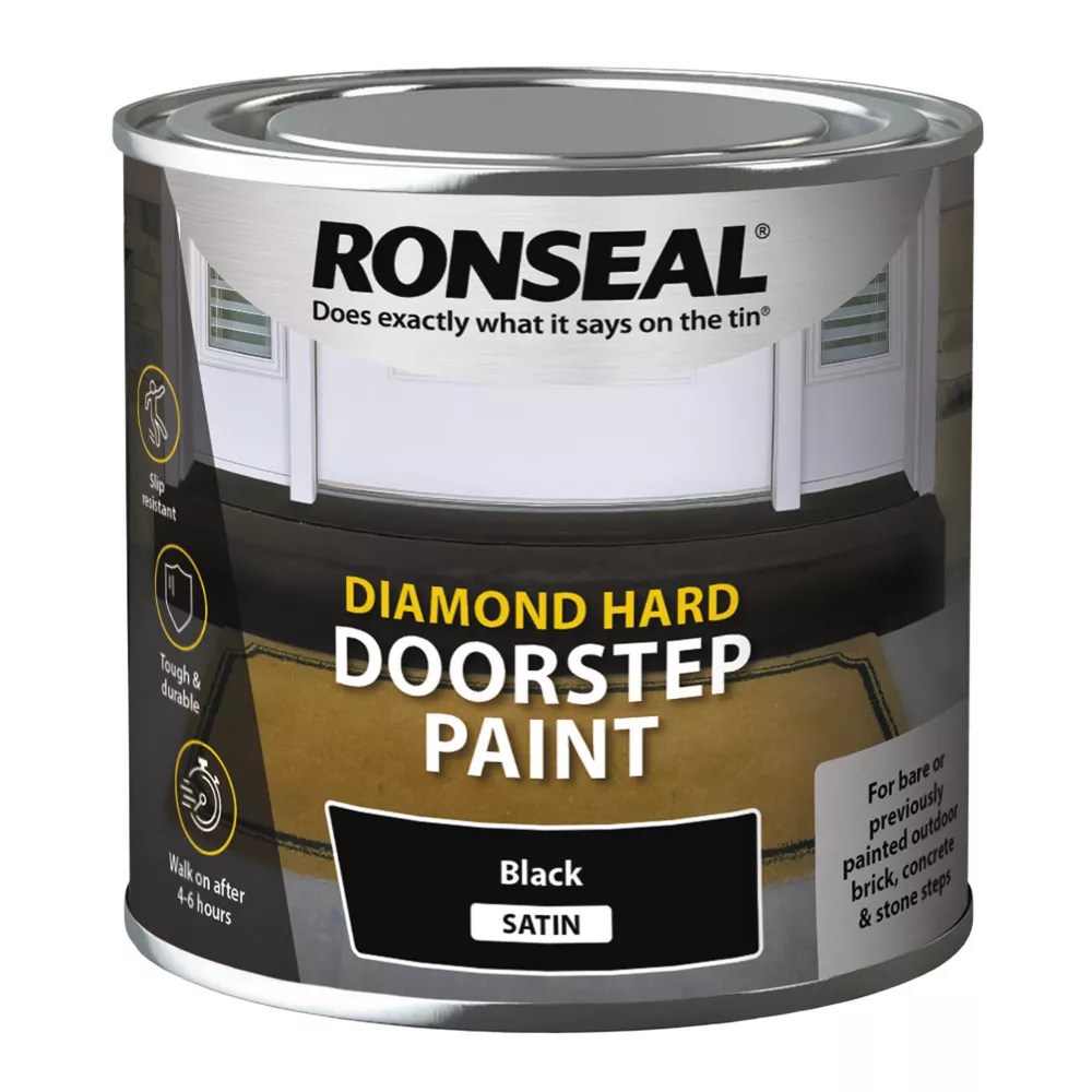 Ronseal 250ml Black Satin Doorstep Paint Screwfix