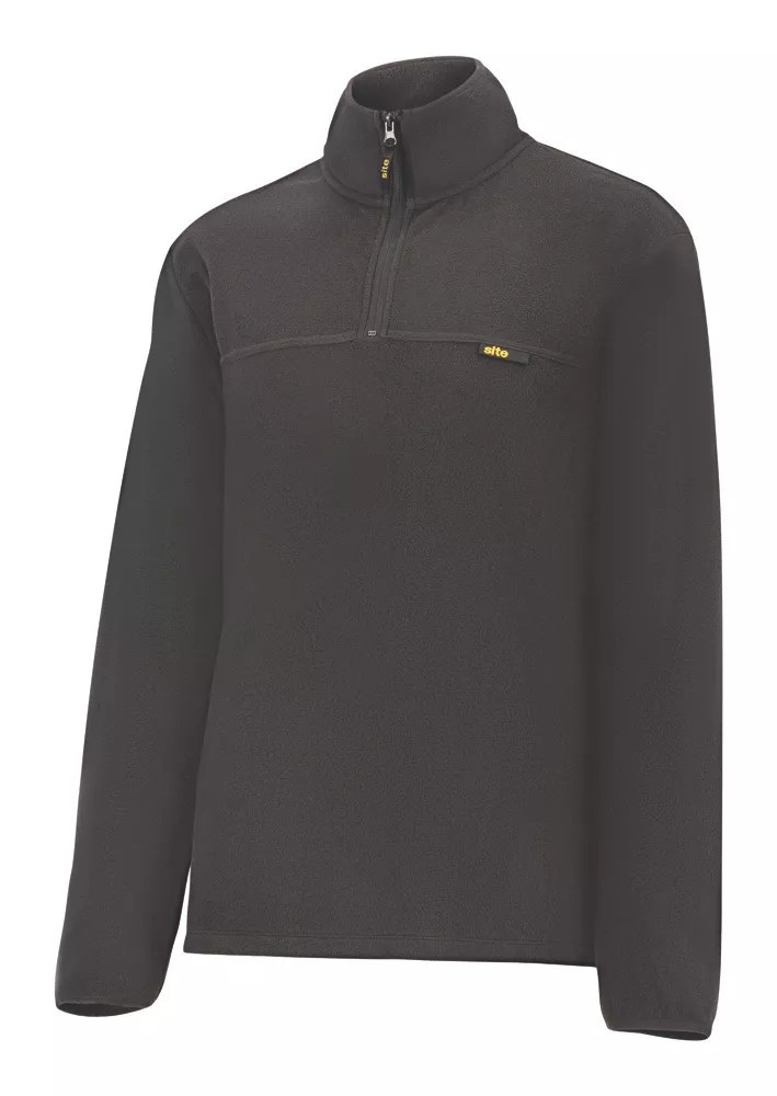 Site Blockley 1/4 Zip Fleece Black Medium 44" Chest Screwfix