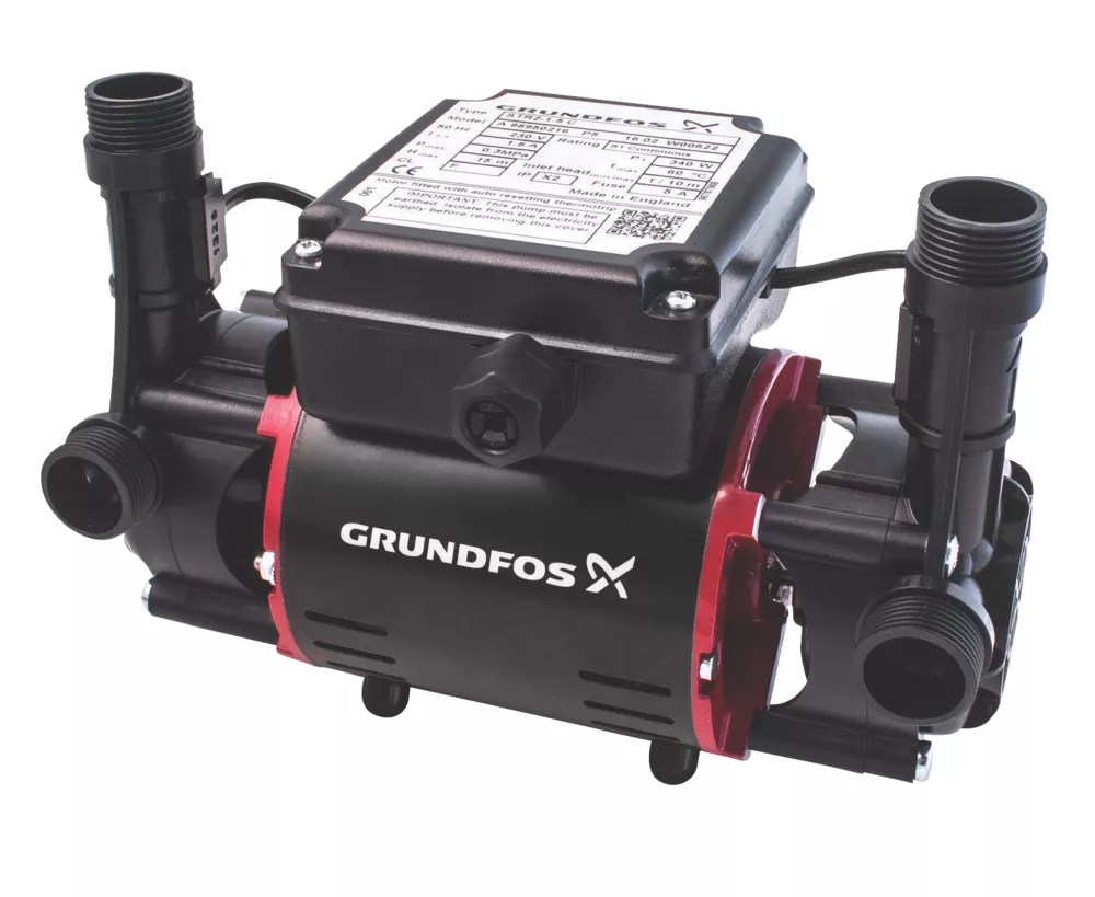 Grundfos 98950216 Regenerative Twin Shower Pump 1.5bar Screwfix