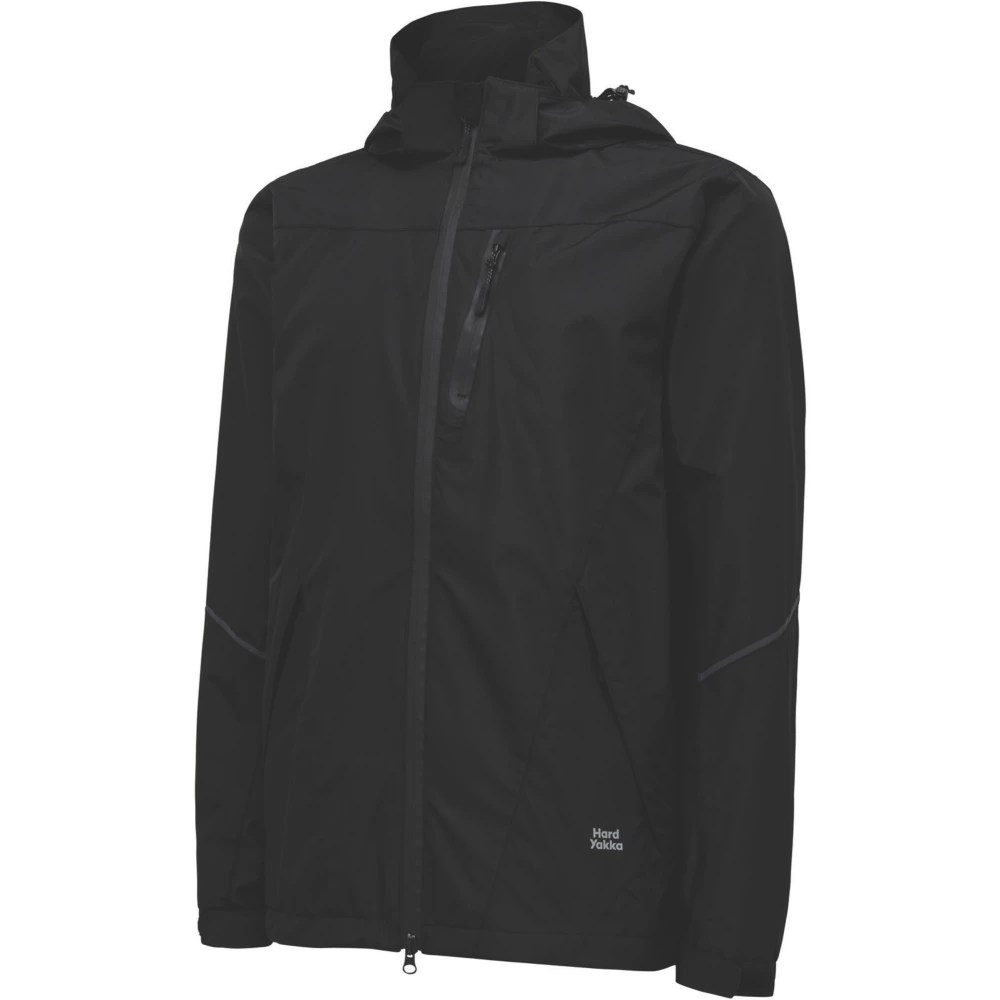 Hard Yakka Orbit Waterproof Jacket Black Medium 38" Chest Screwfix