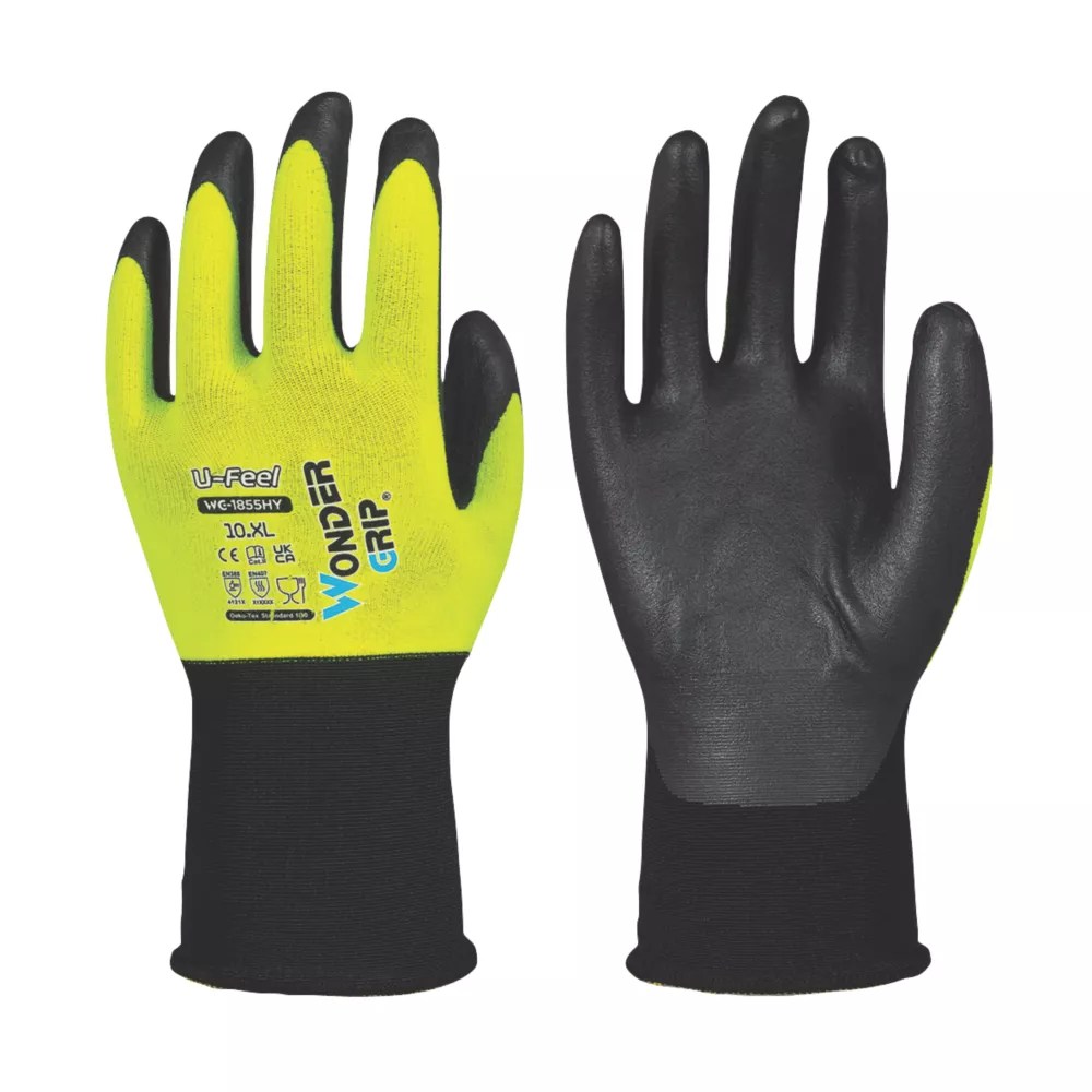 Wonder Grip WG1855HY UFEEL Protective Work Gloves HighViz Yellow