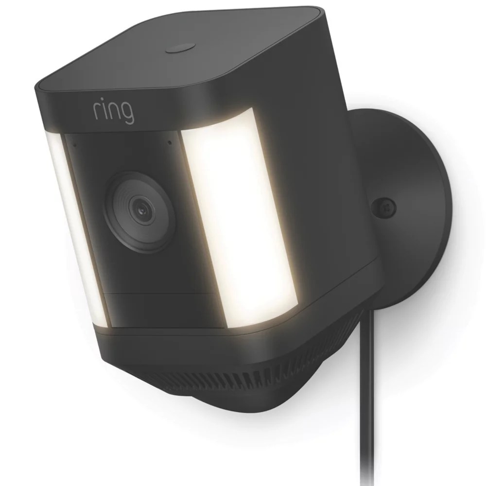 Ring Spotlight Cam Plus Black Wireless 1080p Outdoor Smart Camera with