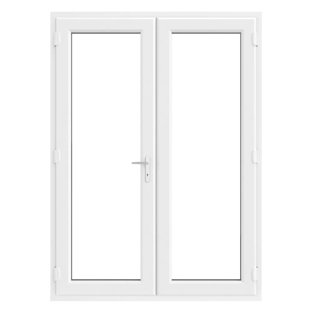 Crystal White DoubleGlazed uPVC French Door Set 2055mm x 1490mm Screwfix
