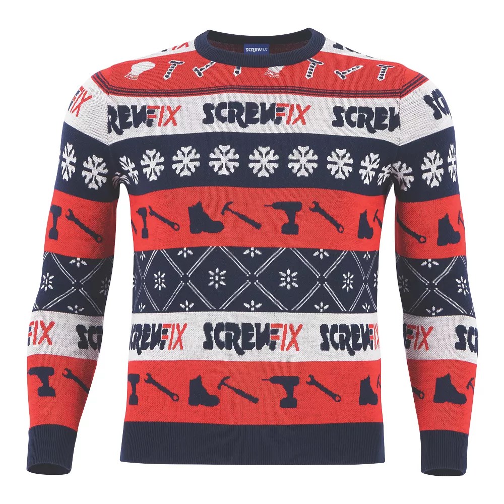 Site Screwfix Christmas Jumper MultiColoured Large 45" Chest Screwfix