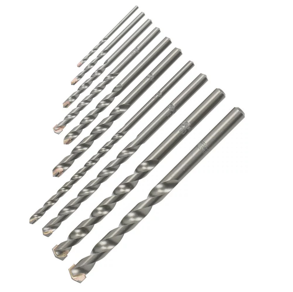 Erbauer Straight Shank Masonry Drill Bits 10 Piece Set Screwfix
