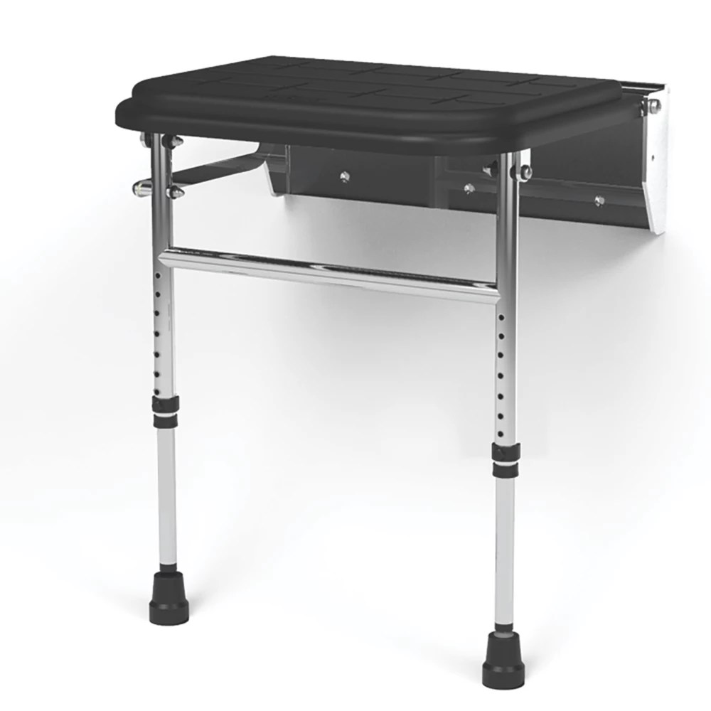 Nymas WallMounted Premium Padded Shower Seat Black Screwfix