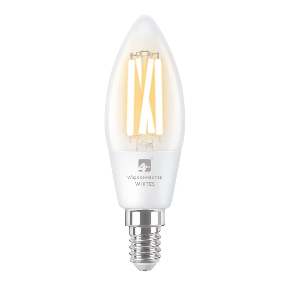 4lite E14 Candle LED Smart Light Bulb 5W 470lm 2 Pack Screwfix