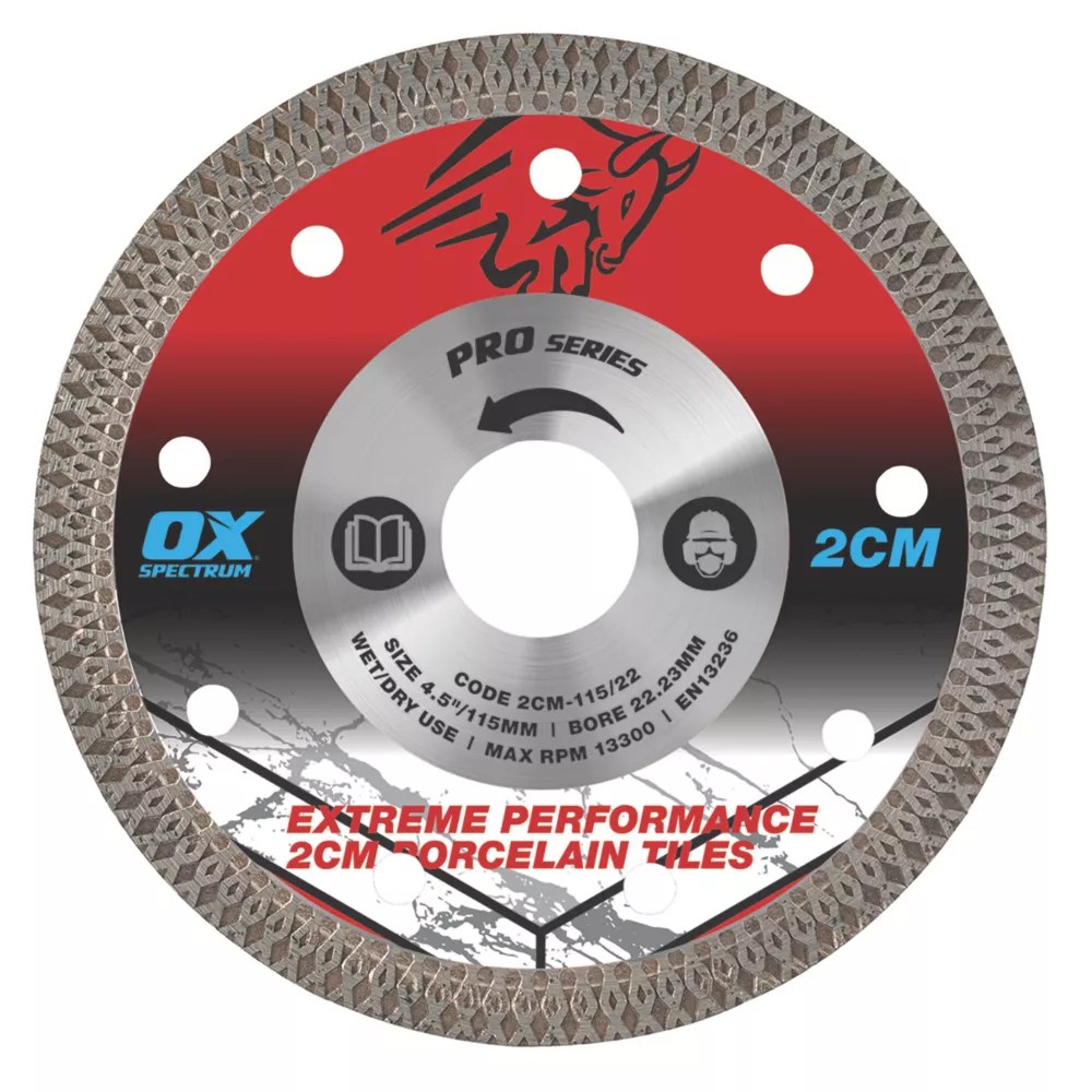 OX Pro Tile Diamond Blade 115mm x 22.23mm Screwfix