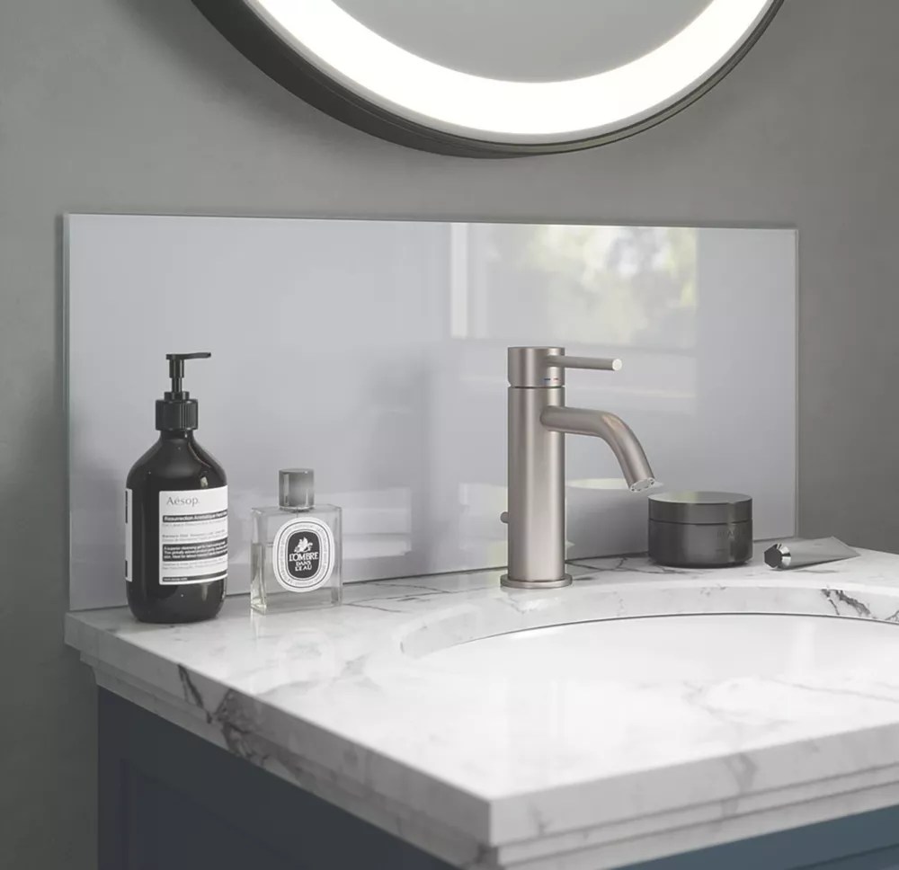 Splashback Glass Bathroom Splashback Shimmer Pearl 600mm x 250mm x 4mm