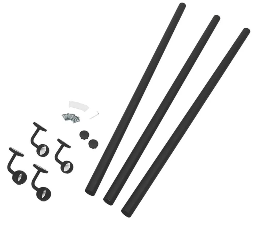 Rothley Steel Handrail Kit Matt Black 3600mm Screwfix