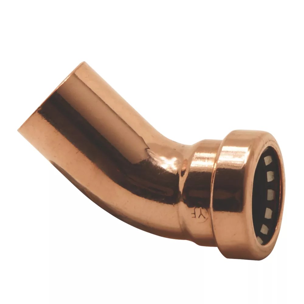 Tectite Sprint Copper PushFit Equal 135° Street Elbow 15mm Screwfix