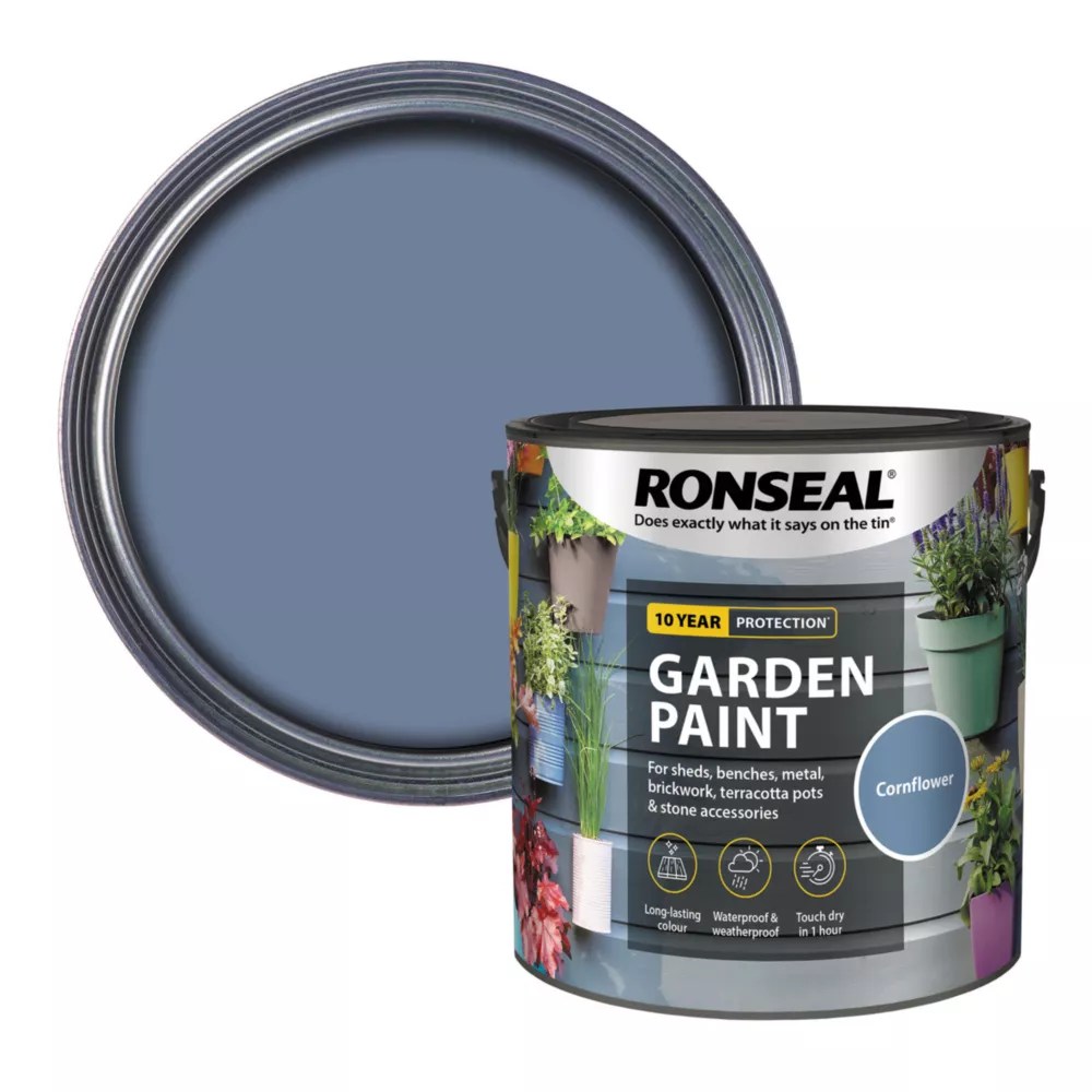 Ronseal 2.5Ltr Cornflower Matt Garden Paint Screwfix