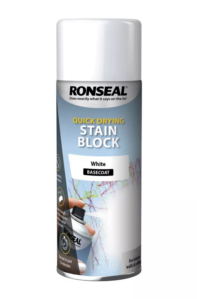 Ronseal 400ml White Matt Stain Block Paint Screwfix