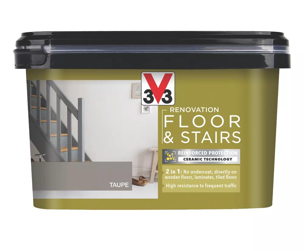 V33 2Ltr Taupe Satin Acrylic Floor Paint Screwfix