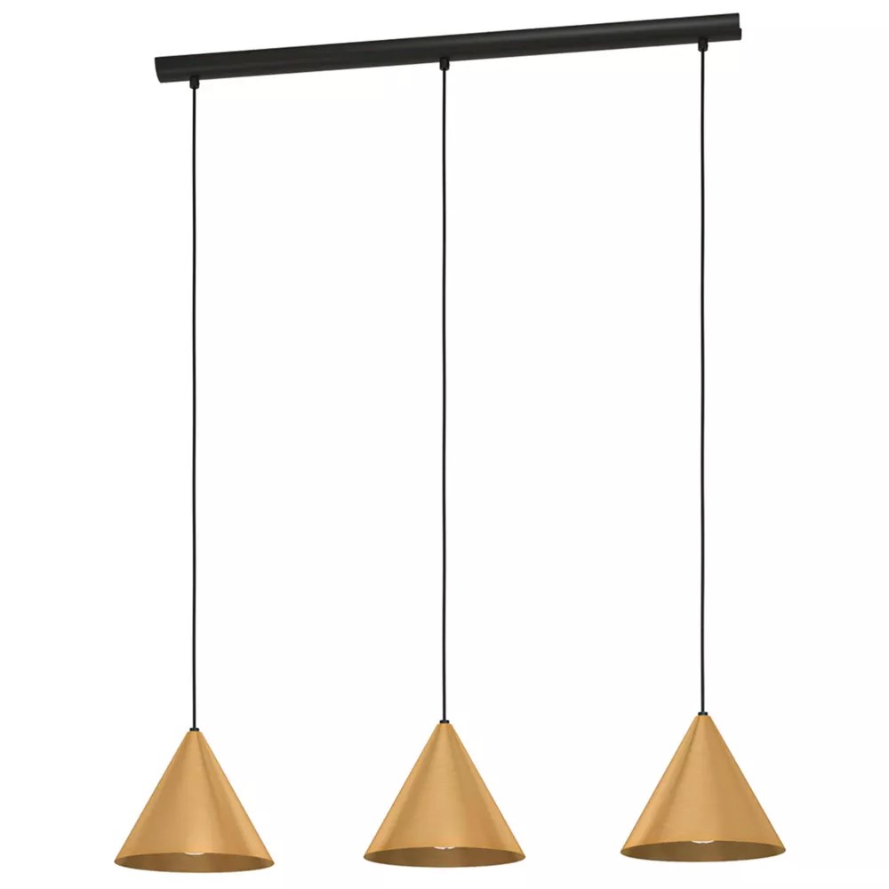 Eglo Narices 3Light Pendant Black/Gold Screwfix