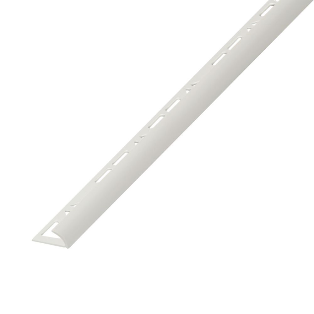 Diall 6mm Round PVC Tile Trim White 2500mm Screwfix